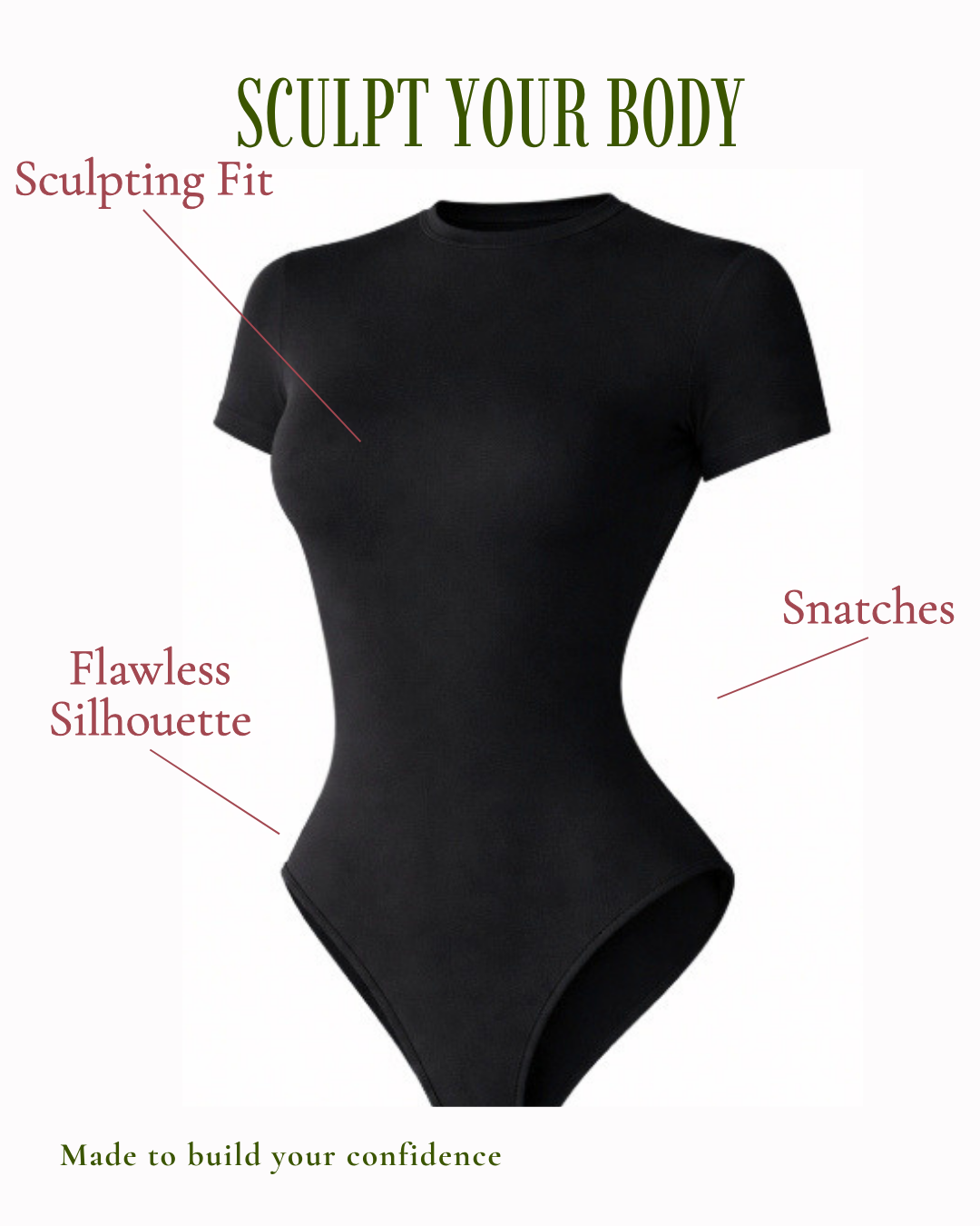 Zypo Sculpt Basic Casual Short-sleeved Round Neck Bodysuit